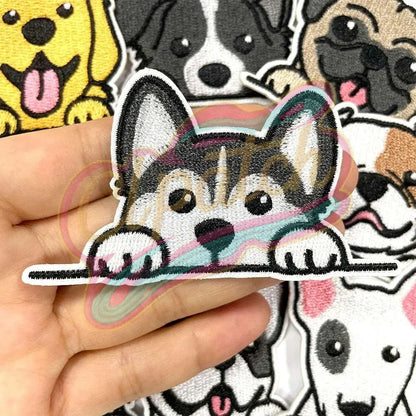 9pcs Cute puppy embroidery patches for clothing- hat -family diy - Clpatch
