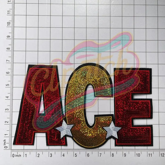 ACE Tennis, one dollar bill sequin embroidered patch - Clpatch