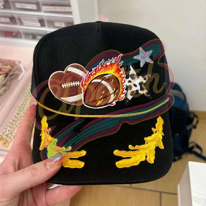 Ball with fire drop embroidered cloth patches - Clpatch