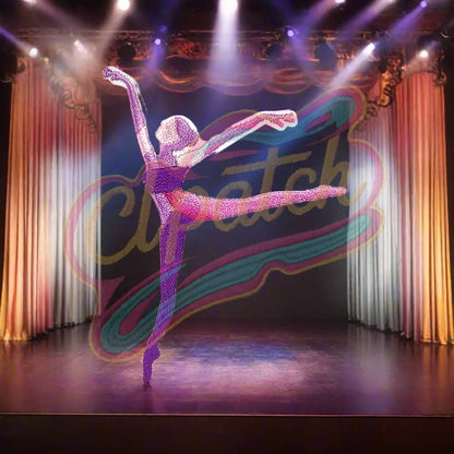 Ballet dancer jumping embroidery patch - Clpatch