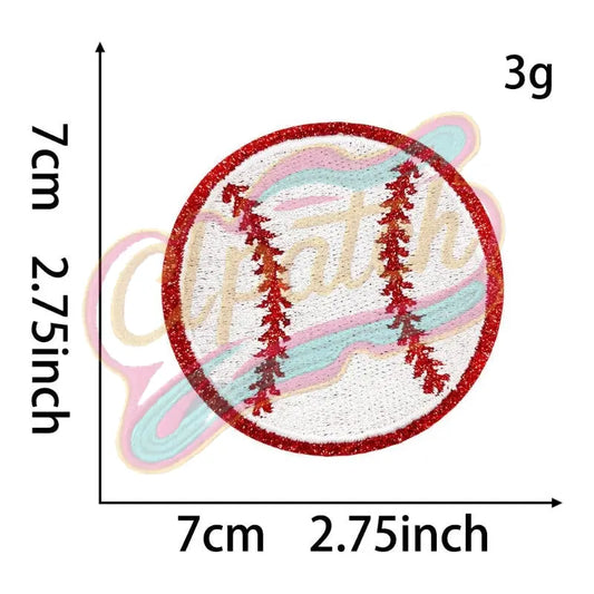 Baseball embroidery patch iron on - Clpatch