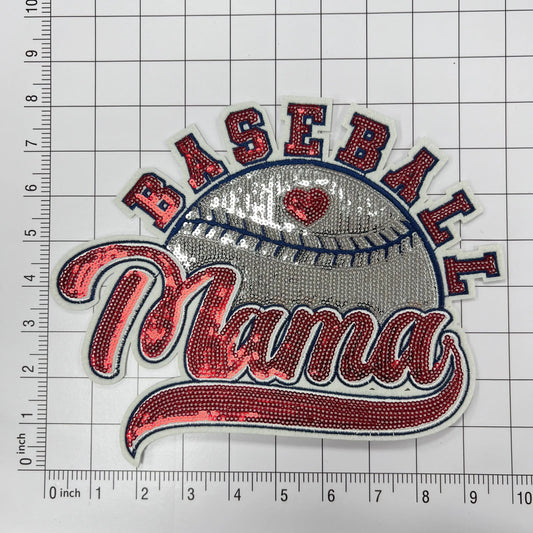 Baseball mama sequins embroidery patch Clpatch   huge range of embroidery patch