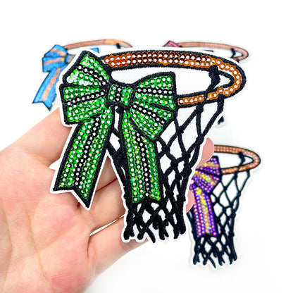 Basketball bow hoop Patches