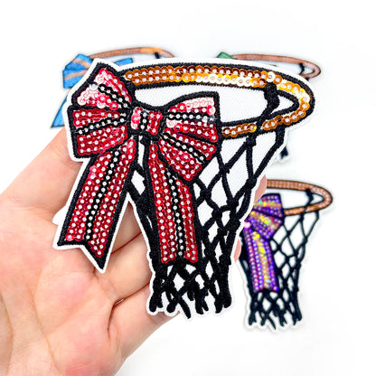 Basketball bow hoop Patches