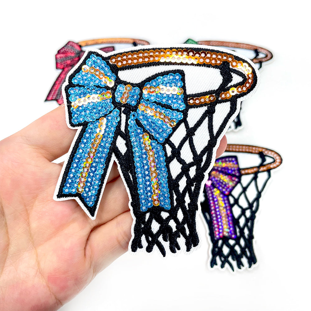 Basketball bow hoop Patches