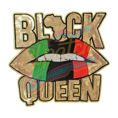 Black queen Lip American African Flag Cofetti Gif embroidery sequins patches - Clpatch
