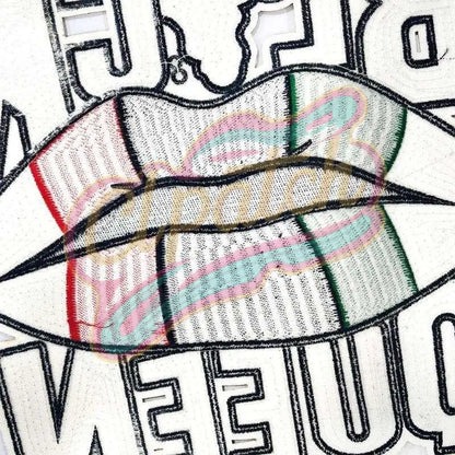 Black queen Lip American African Flag Cofetti Gif embroidery sequins patches - Clpatch
