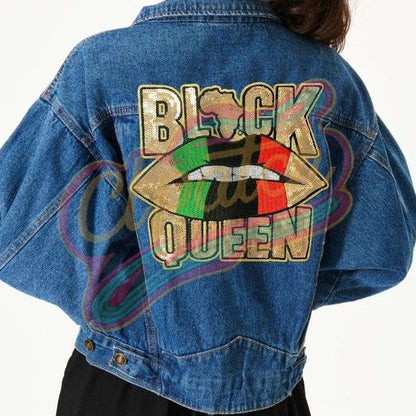 Black queen Lip American African Flag Cofetti Gif embroidery sequins patches - Clpatch