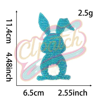 Bunny sequins chenille embroidery patch with adhesive - Clpatch
