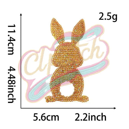 Bunny sequins chenille embroidery patch with adhesive - Clpatch