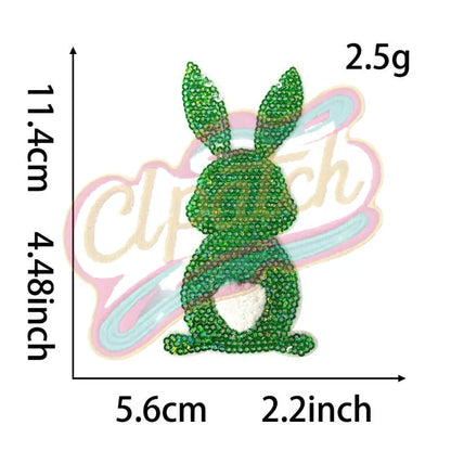 Bunny sequins chenille embroidery patch with adhesive - Clpatch