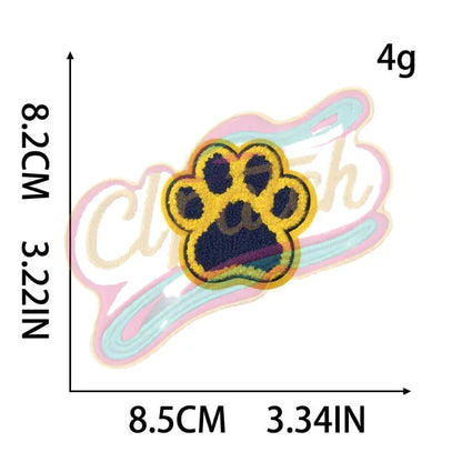 California Berkeley chenile bear paw iron on embroidery patches - Clpatch