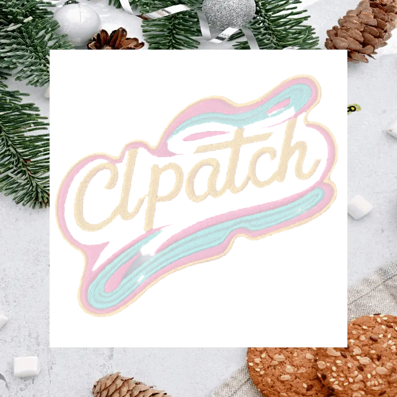 Christmas Tree Multicolor chenille adhesive patches with gold broder - Clpatch