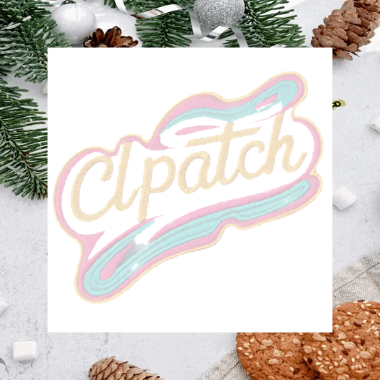 Christmas Tree Multicolor chenille adhesive patches with gold broder - Clpatch