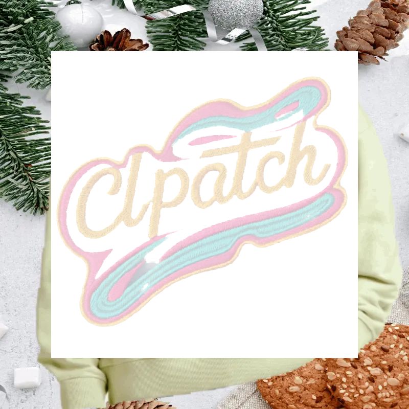 Christmas Tree Multicolor chenille adhesive patches with gold broder - Clpatch
