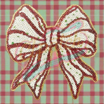 Christmas bow sequins embroidery DIY patches - Clpatch