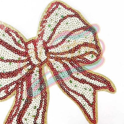 Christmas bow sequins embroidery DIY patches - Clpatch