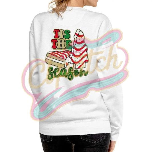 Christmas cake tree combination large chenille adhesive patch - Clpatch