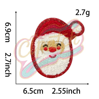 Christmas style blend chenille adhesive patches with gold edge - Clpatch