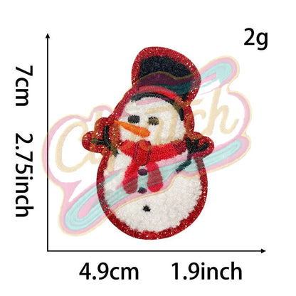 Christmas style blend chenille adhesive patches with gold edge - Clpatch