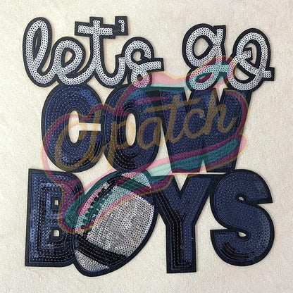 Dallas Let's go Cow Boys sequins embroidery patch - Clpatch