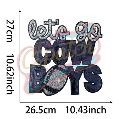 Dallas Let's go Cow Boys sequins embroidery patch - Clpatch