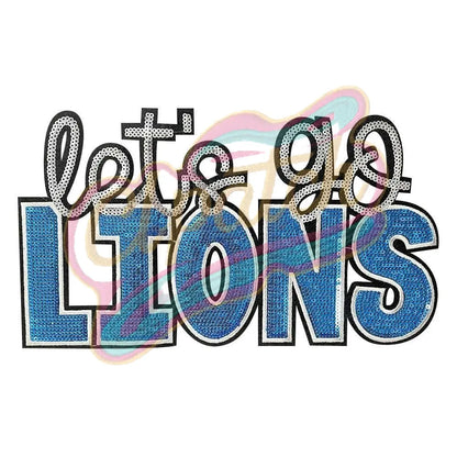 Detroit Lions Sequins embroidery patches for cloth - Clpatch