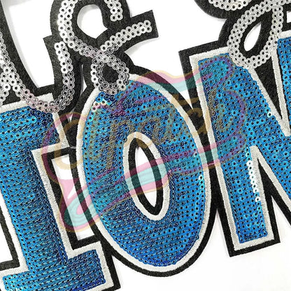 Detroit Lions Sequins embroidery patches for cloth - Clpatch