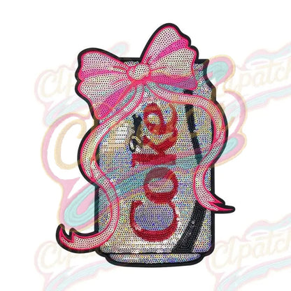Diet Can of Coke sequin embroidery patches - Clpatch