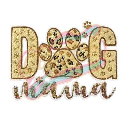 Dog -Mama chenille embroidery patches - Clpatch