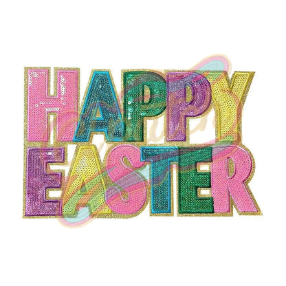 Easter's Day sequins embroidery patches with edge - Clpatch