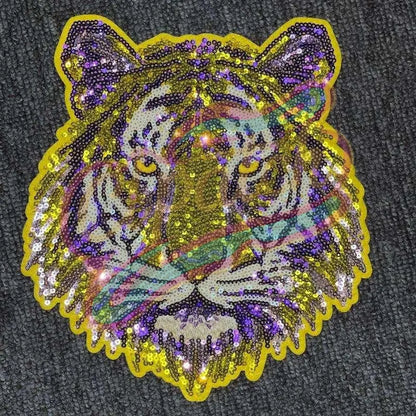 Football Tiger adhesive Sequins patches - Clpatch