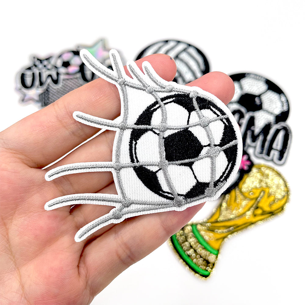 Soccer Patches score a goal the ball into the net Patches 2.5’