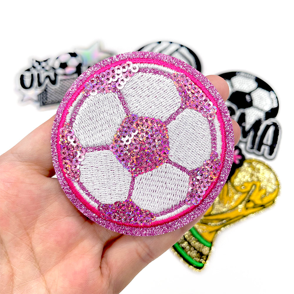 Soccer Sequins Pink Patches gameday cute Patches
