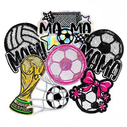 Soccer Sequins Pink Patches gameday cute Patches