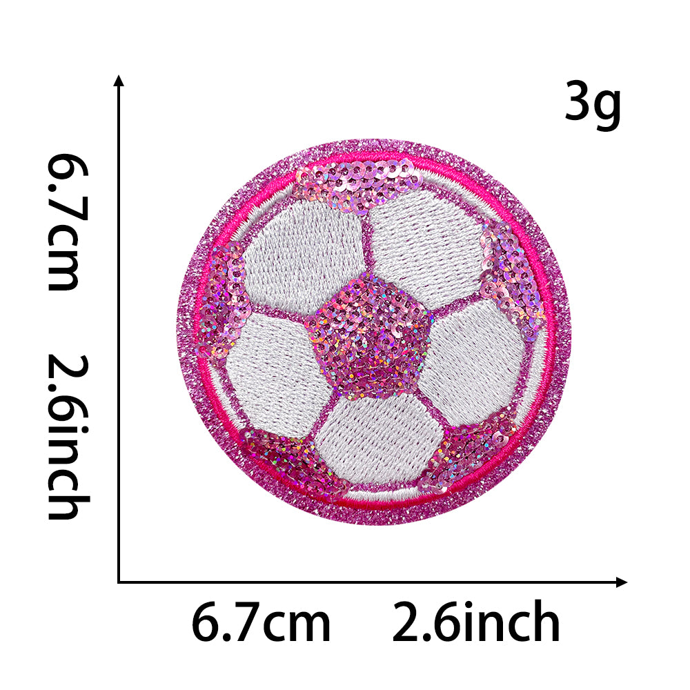 Soccer Sequins Pink Patches gameday cute Patches
