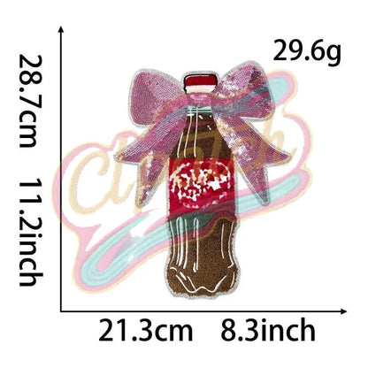 Fun Dr Peppep with bow chenile sequins embroidery patches - Clpatch