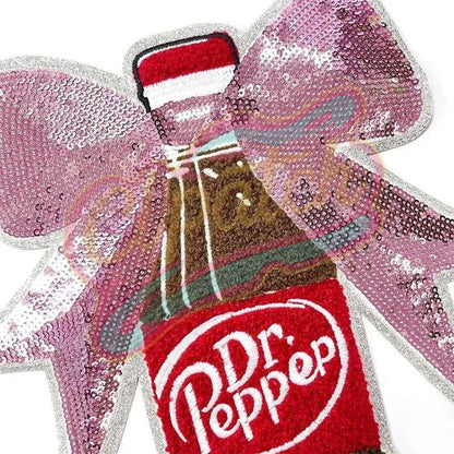 Fun Dr Peppep with bow chenile sequins embroidery patches - Clpatch