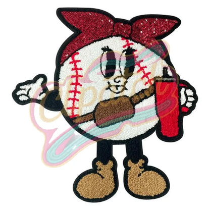 Funny Baseball with Stanley fun chenile embroidery patches - Clpatch