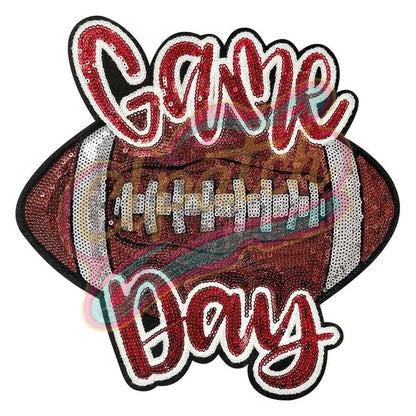 Game day football sequins embroidery patches - Clpatch