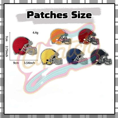 Game day multi-color chenille embroidery adhesive patches - Clpatch