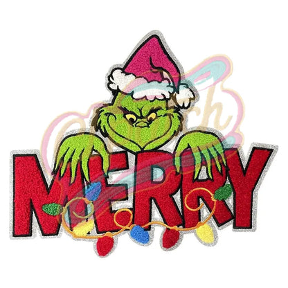 Grinch Christmas chenille embroidery patch - Clpatch