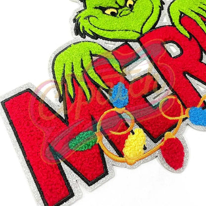 Grinch Christmas chenille embroidery patch - Clpatch
