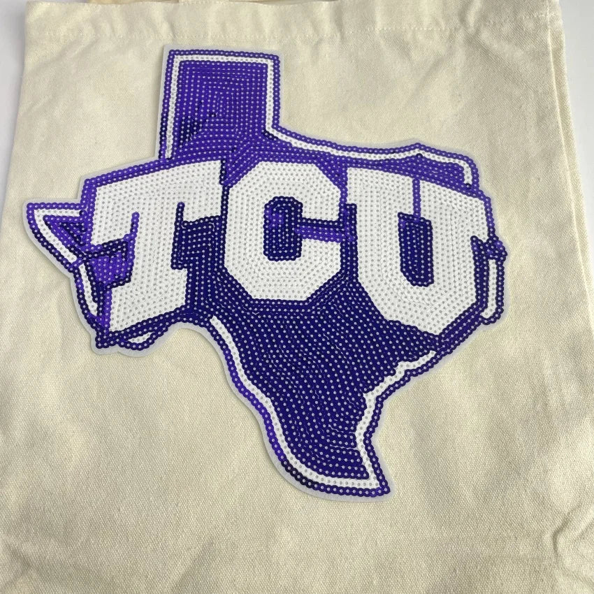 College Designed Texas Christian University TCU sequins patches