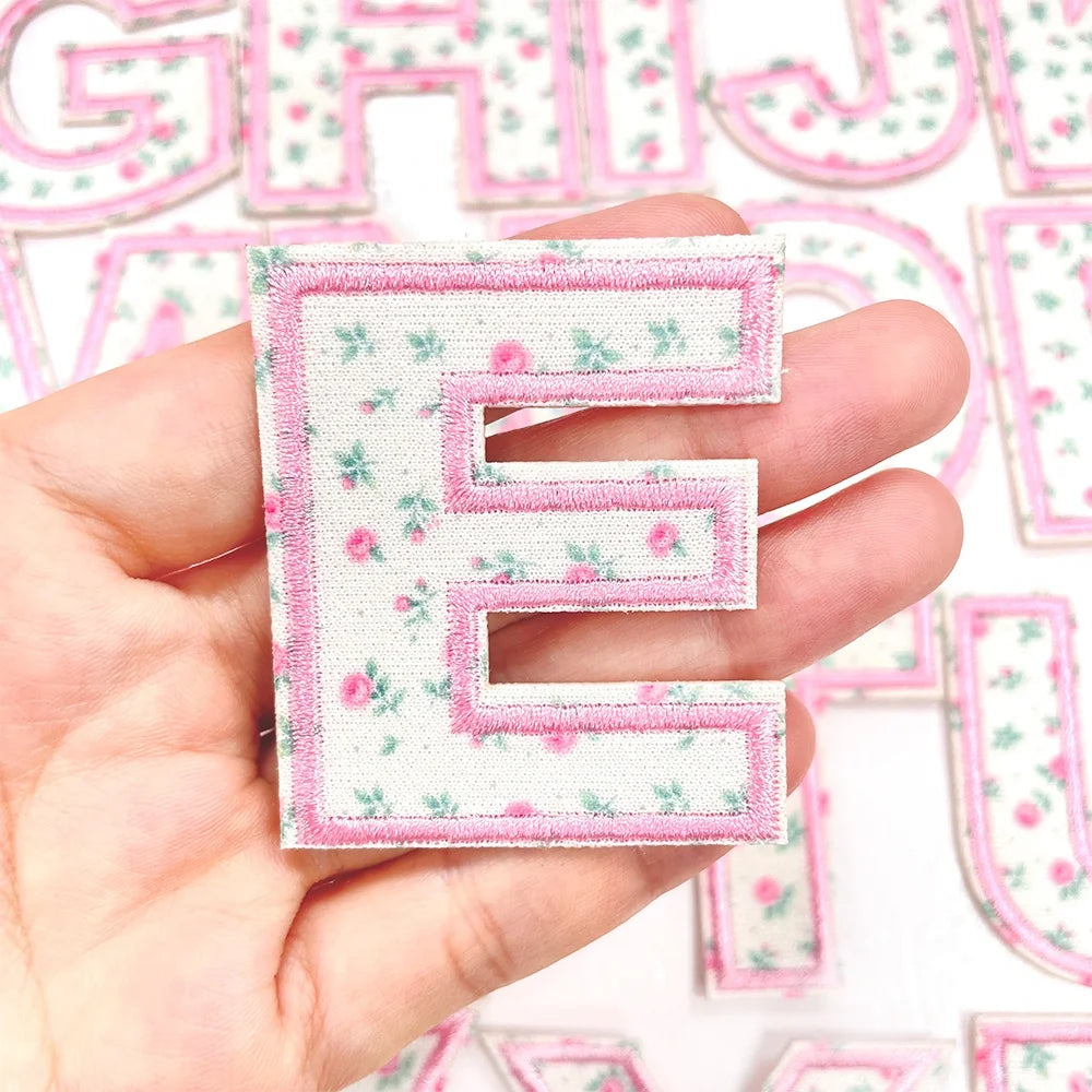 Floral Letter 5cm Patch Sets Easy-to-Use Iron-on Style