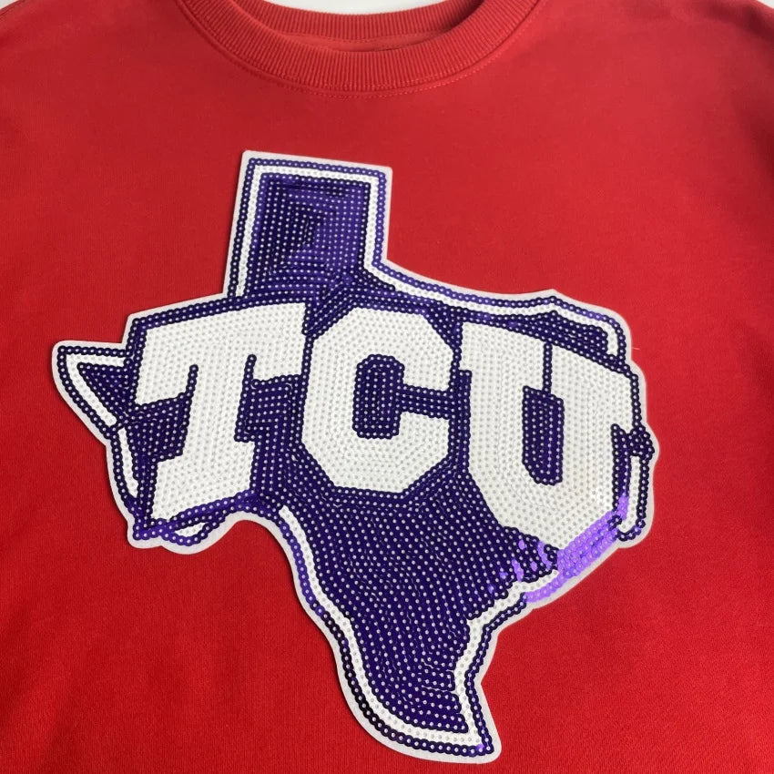 College Designed Texas Christian University TCU sequins patches
