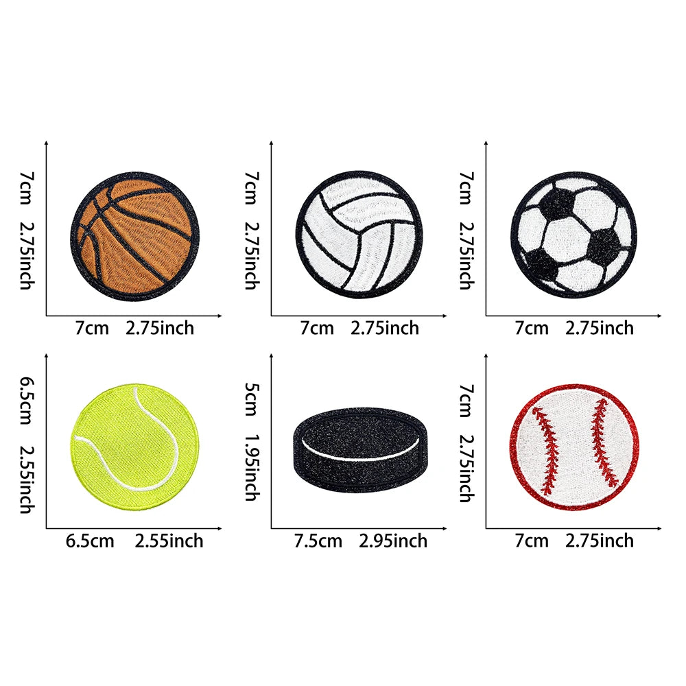 6 Sports Patches Basketball Football and Baseball Patches