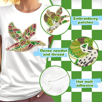 Flying Duck Patches Iron-On Sequin