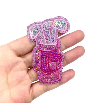 5 Pcs Pink Glitter Golf Bag