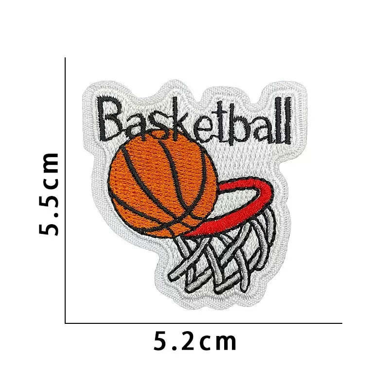 Wholesale Sport Basketball Iron-On Embroidery Patches